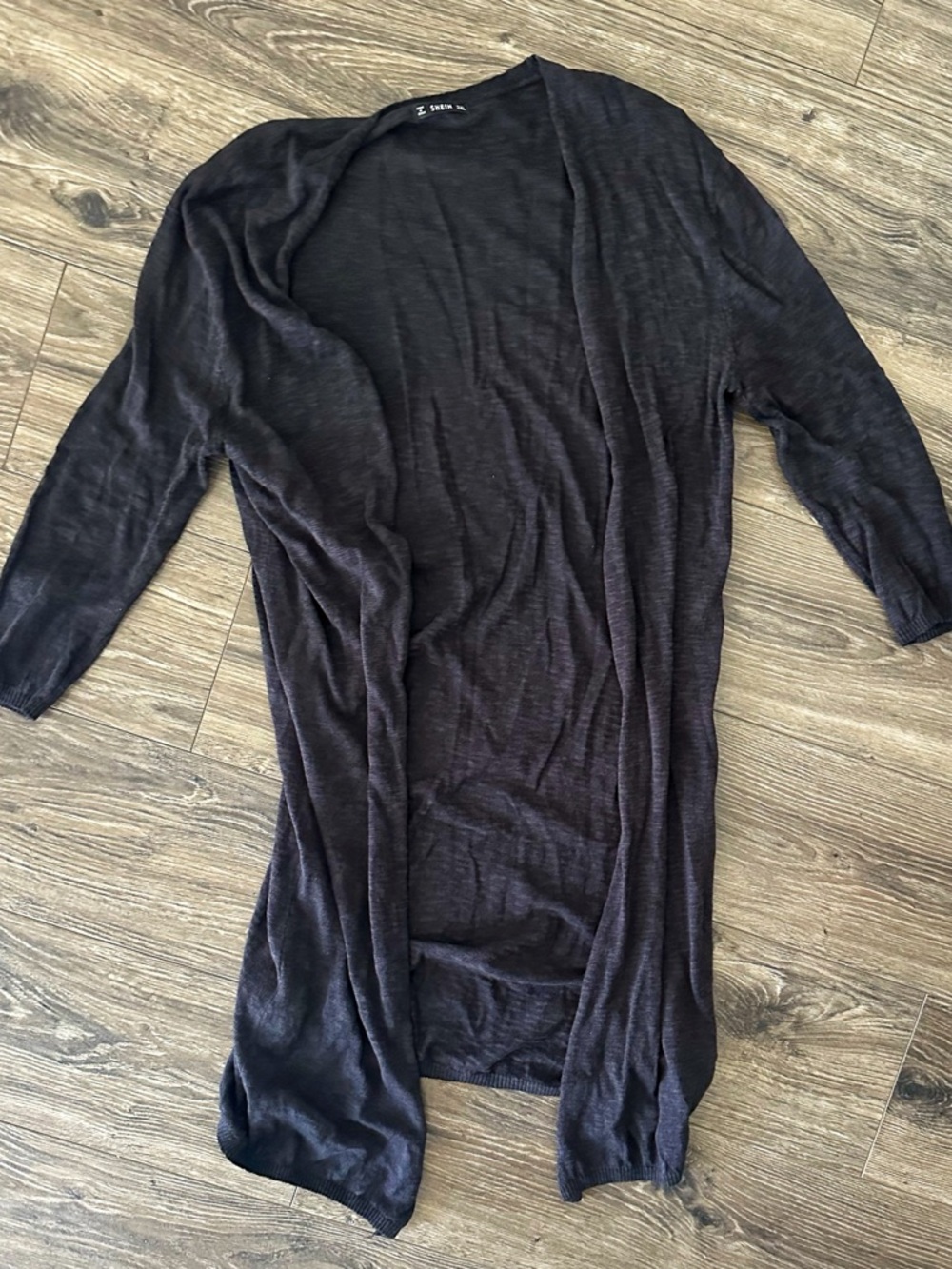 SHEIN Black Open-Front Lightweight Women's Cardigan